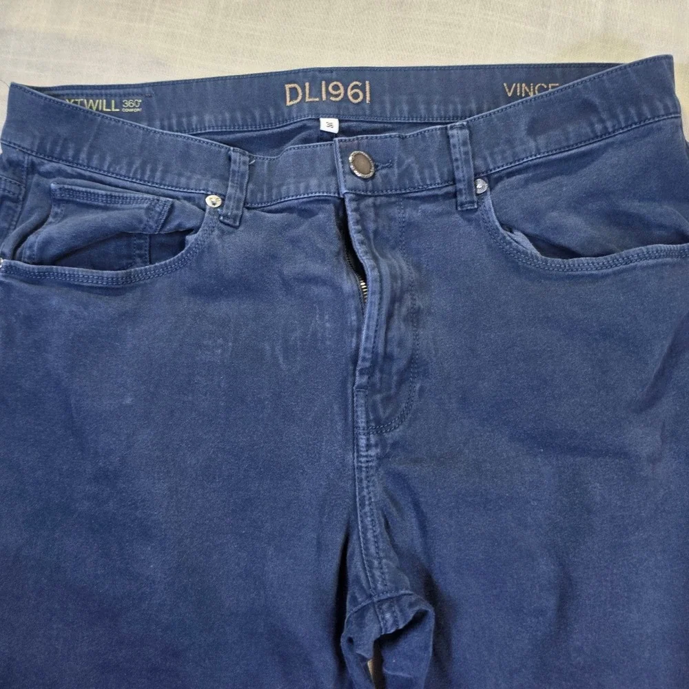 DL1961 Vince Slim Straight Navy Blue XTWILL 360 Comfort Pants Mens 36